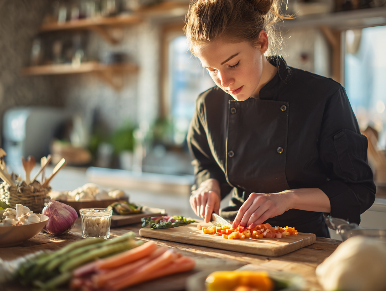 Збалансована їжа з овочами